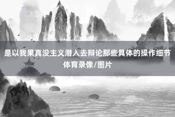 是以我果真没主义潜入去辩论那些具体的操作细节体育录像/图片