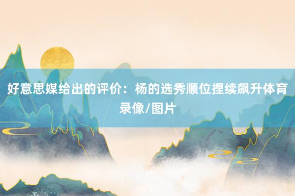 好意思媒给出的评价：杨的选秀顺位捏续飙升体育录像/图片