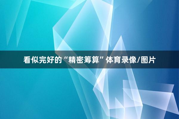 看似完好的“精密筹算”体育录像/图片