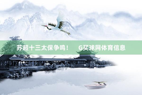 苏超十三太保争鸣！    G买球网体育信息