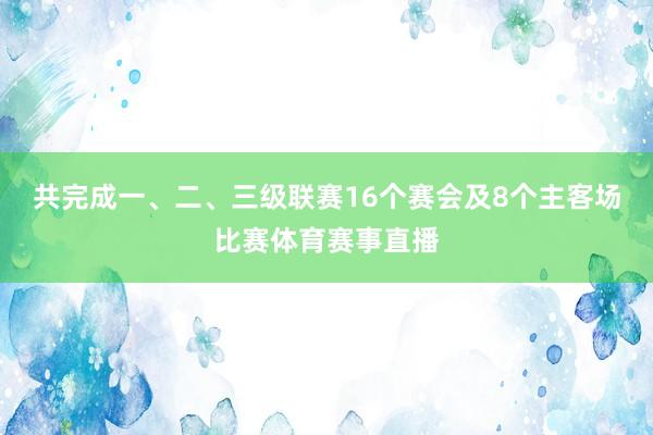 共完成一、二、三级联赛16个赛会及8个主客场比赛体育赛事直播