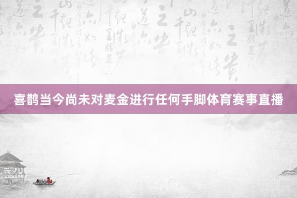 喜鹊当今尚未对麦金进行任何手脚体育赛事直播