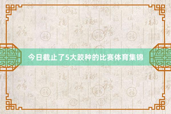 今日截止了5大跤种的比赛体育集锦