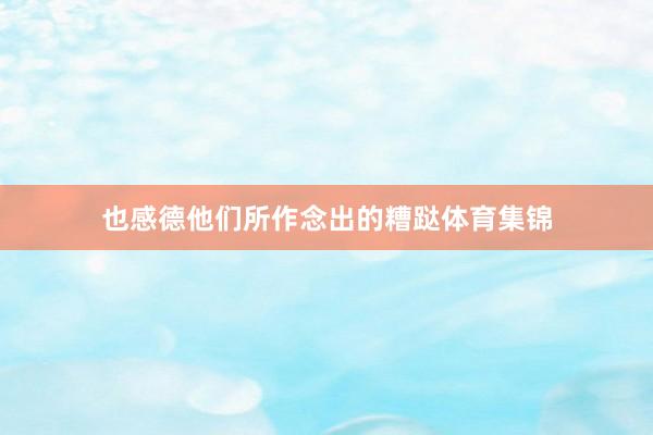 也感德他们所作念出的糟跶体育集锦