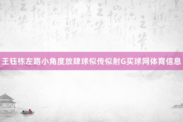 王钰栋左路小角度放肆球似传似射G买球网体育信息