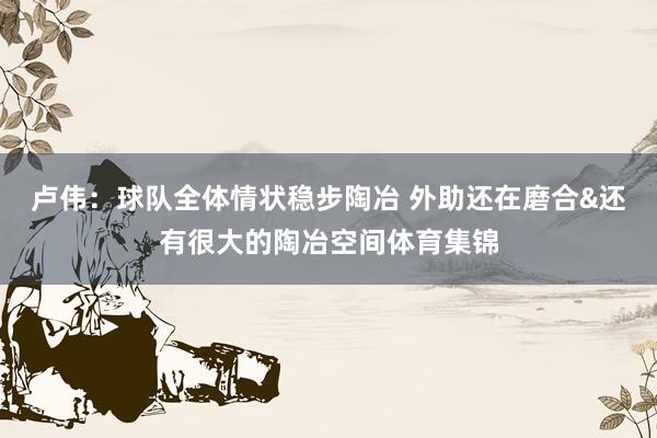 卢伟:球队全体情状稳步陶冶 外助还在磨合&还有很大的陶冶空间体育集锦